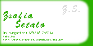 zsofia setalo business card