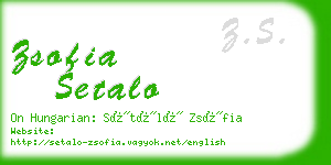 zsofia setalo business card